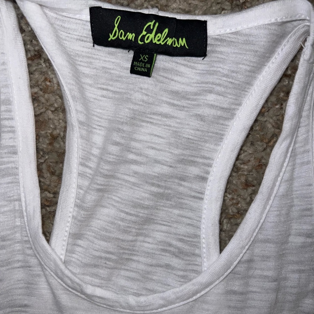 Sam Edelman Blue White Embroidered Tank Top Shirt size XS - Picture 3 of 3